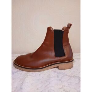 Women's EVERLANE Chelsea Tan Leather Ankle Boots, Size US 6.5